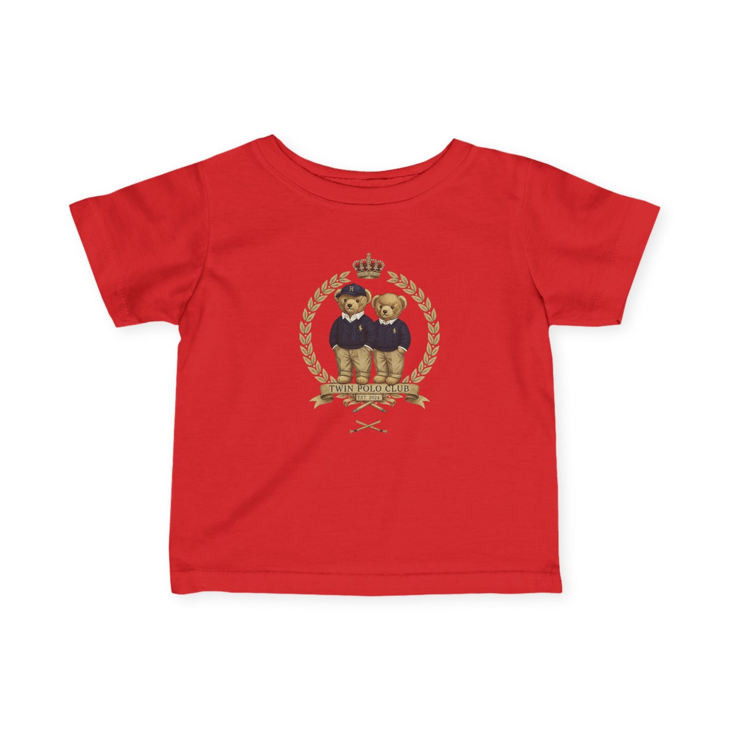 Royal Teddy Bears Infant Tee | Crown Laurel Crest Polo-Inspired Design