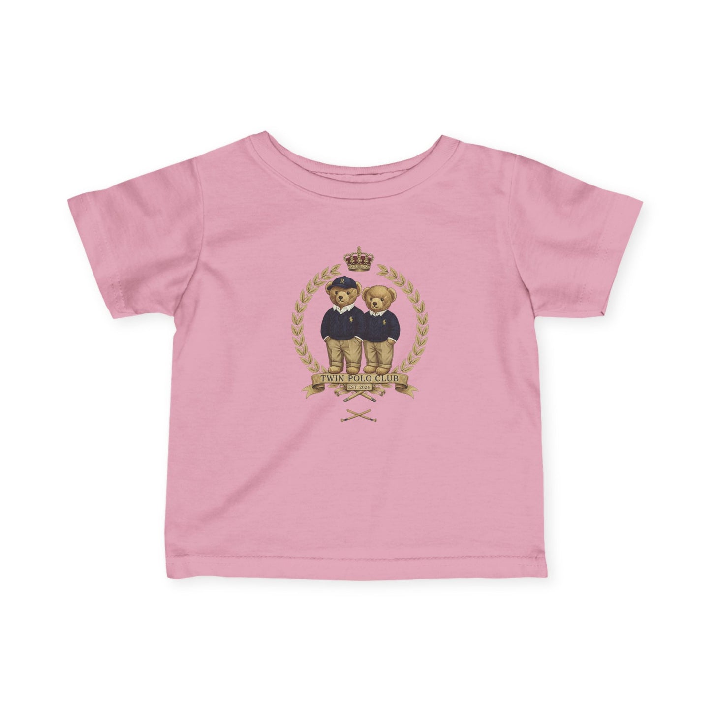 Royal Teddy Bears Infant Tee | Crown Laurel Crest Polo-Inspired Design