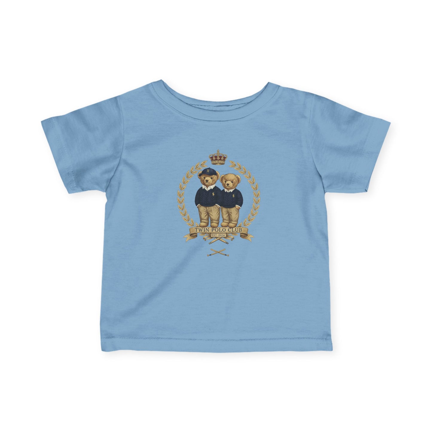Royal Teddy Bears Infant Tee | Crown Laurel Crest Polo-Inspired Design