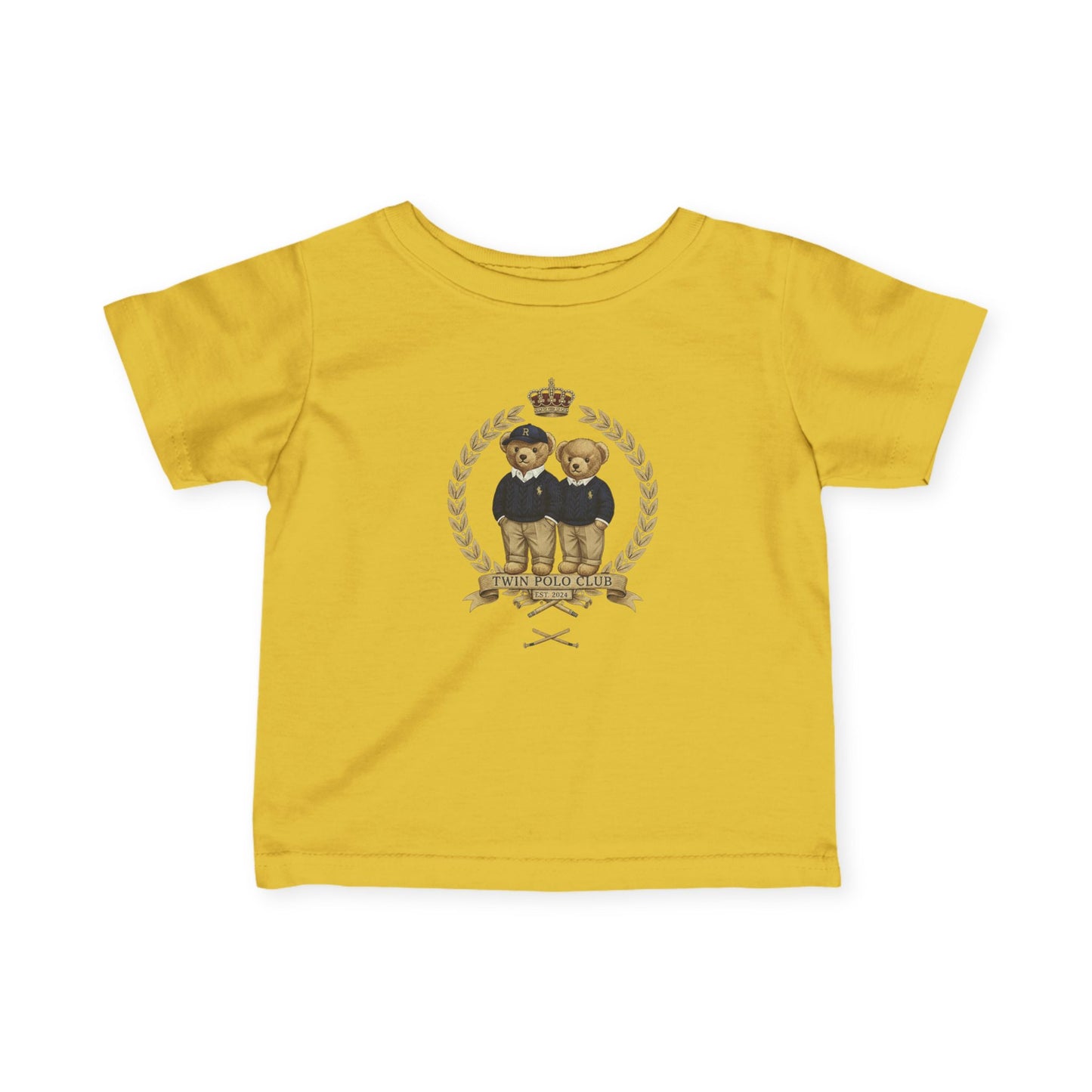 Royal Teddy Bears Infant Tee | Crown Laurel Crest Polo-Inspired Design