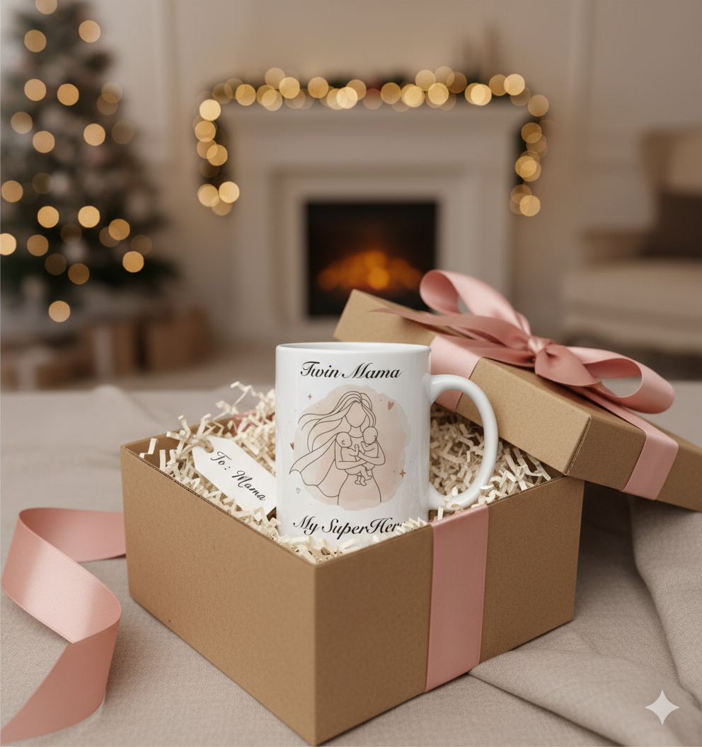 Ceramic Mug, SuperMom Twin Gift for New Moms of Twins or Mother of Twins, Mother's Day Gift, Twin Mom Present, Twin Mom Life, New Mom Mug