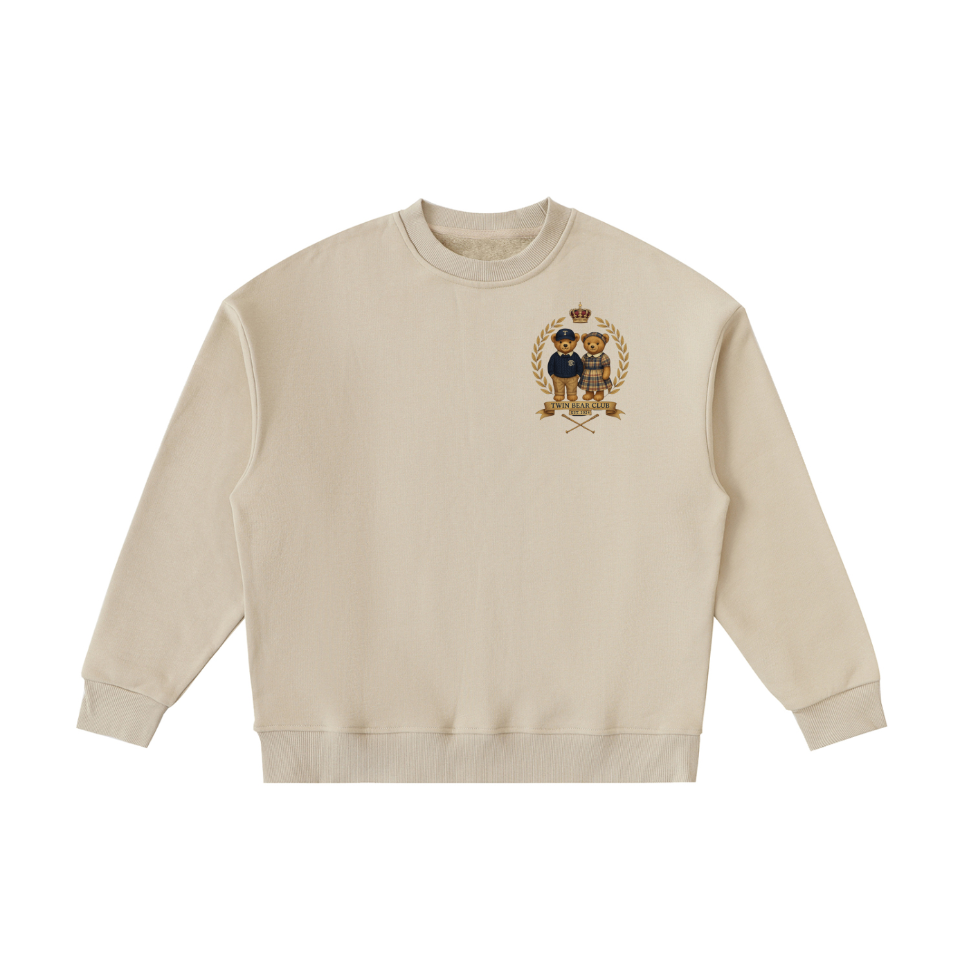 kids preppy sweatshirt,Twin Bear Club,childrens embroidered jumper,boys girls crewneck,kids vintage sweater,unisex kids jumper,old money kids outfit,toddler sweatshirt unisex,kids classic sweater,beige kids sweater