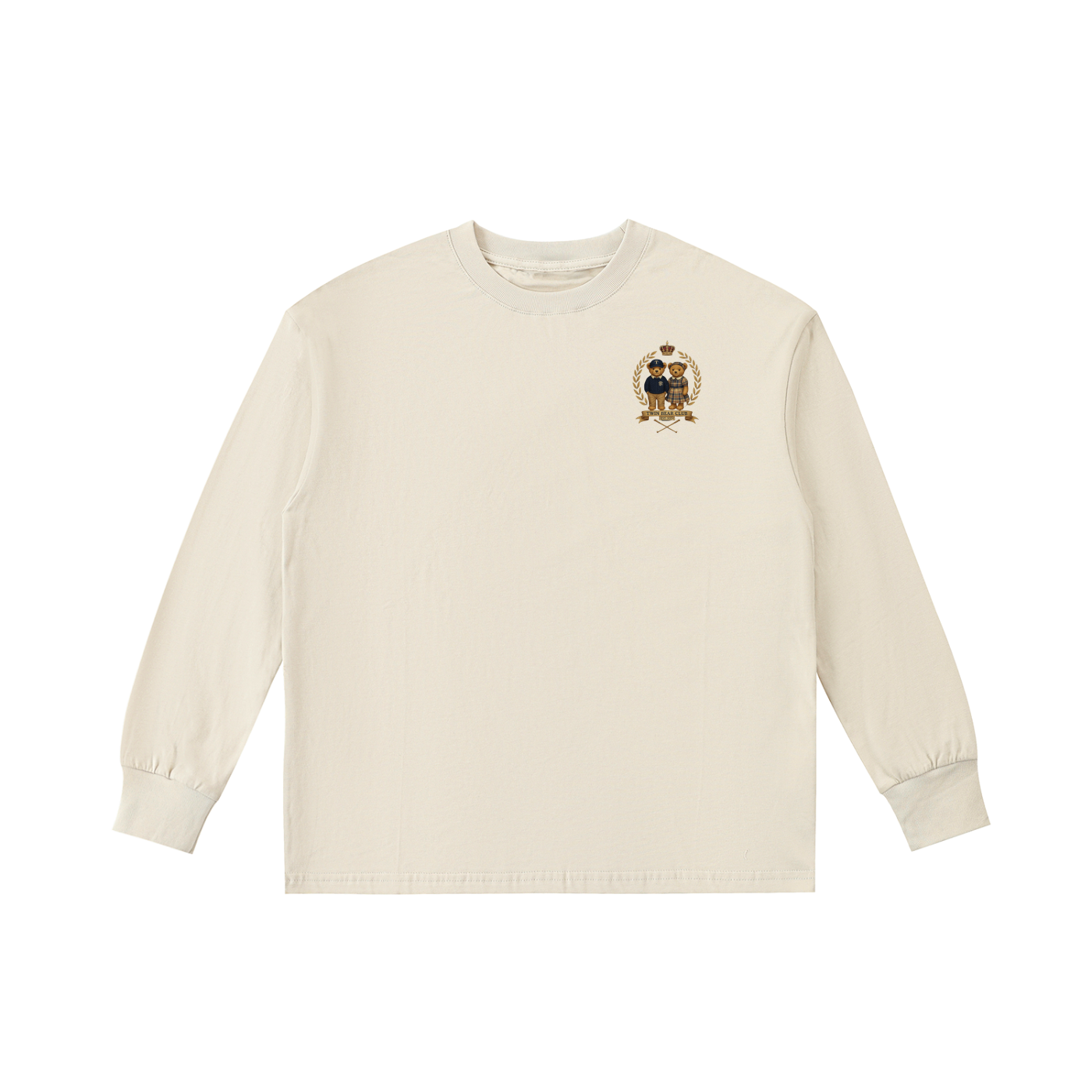 Kids fashion,kids apparel ,Long sleeve top,long sleeve swearshirt,unisex sweatshirt,girls fashion,boys fashion,Twin Bear Club,Matching family,Crest logo