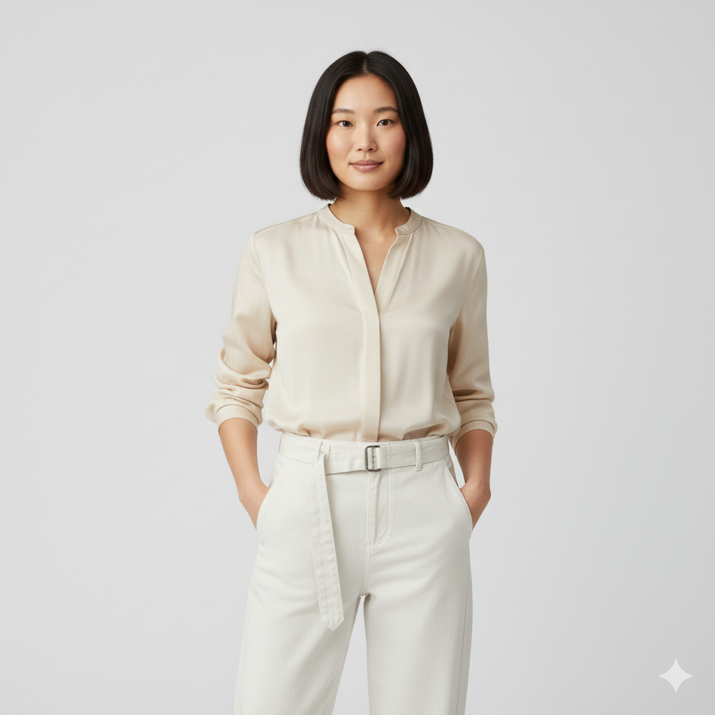 Belted Barrel-leg Chino Pants