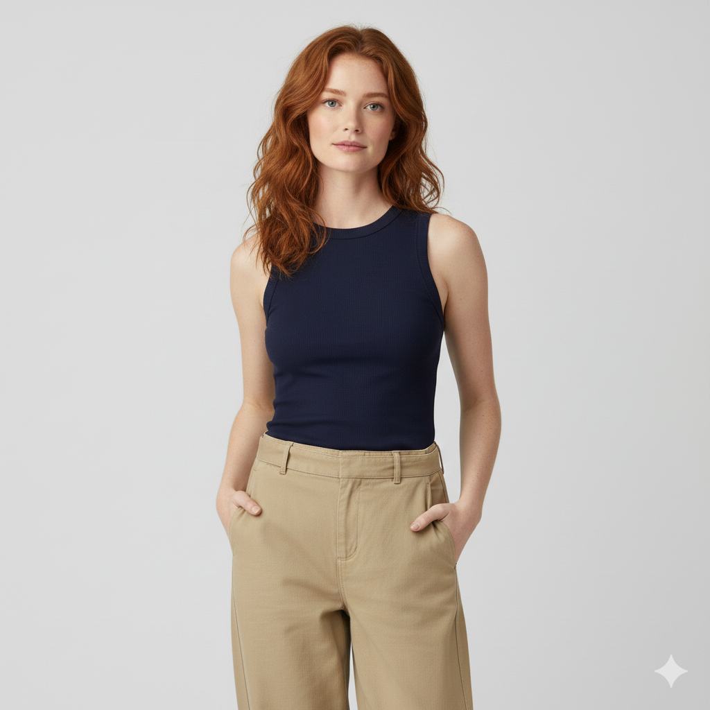 Belted Barrel-leg Chino Pants