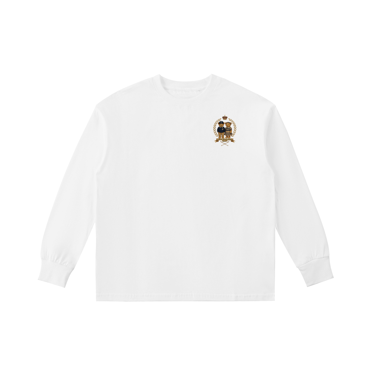 Kids fashion,kids apparel ,Long sleeve top,long sleeve swearshirt,unisex sweatshirt,girls fashion,boys fashion,Twin Bear Club,Matching family,Crest logo